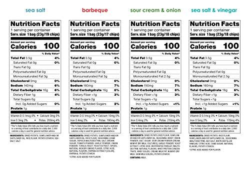 popchips Popchips Potato Chips Variety Pack, Single Serve 0.8 Ounce Bags (Pack of 24), 4 Flavors: 8 Sea Salt, 8 BBQ, 4 Sour Cream & Onion, 4 Salt & Vinegar