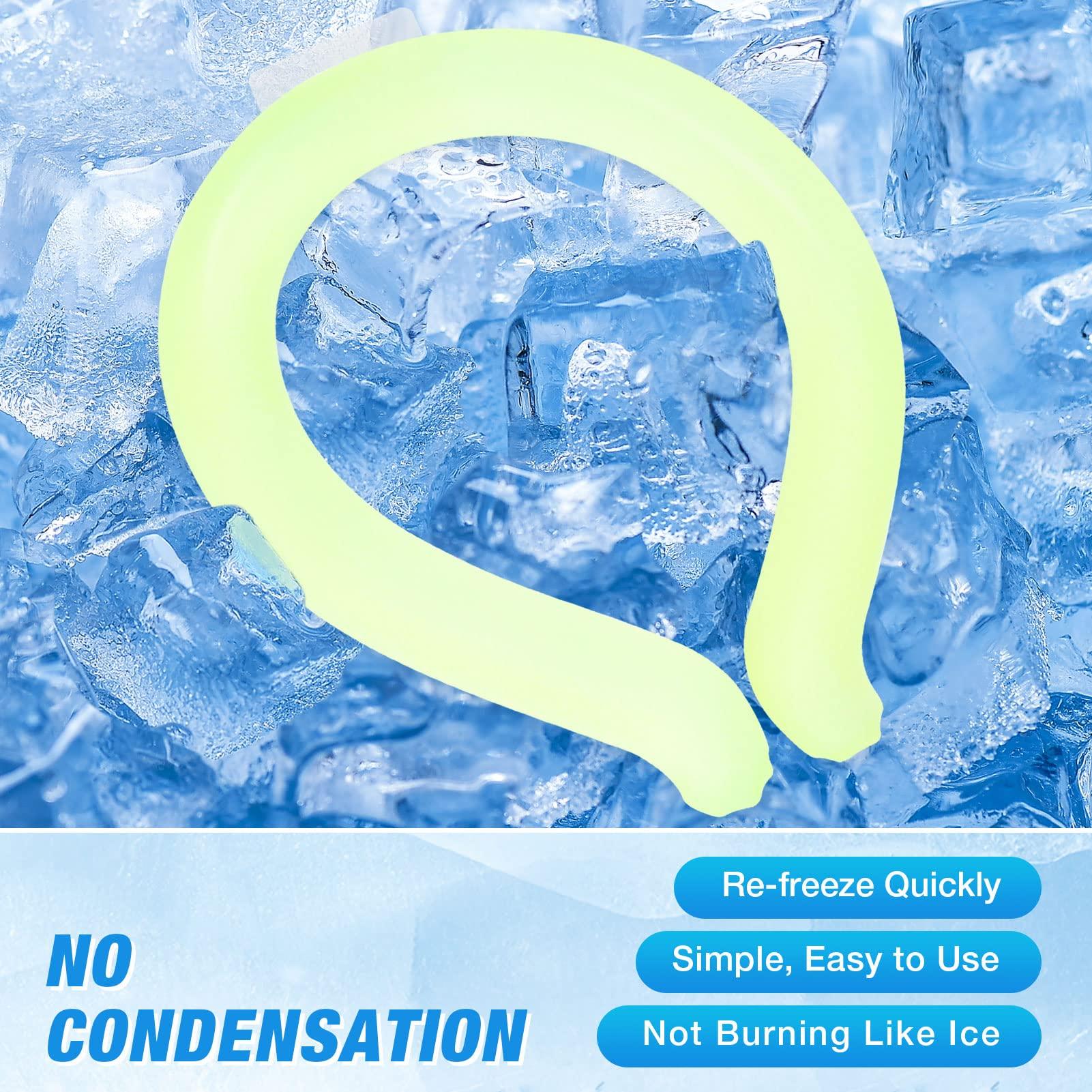 WILLOW WEAVE Cooling Neck Wraps Neck Cooling Tube Neck Coolers for Extremely Hot Weather, Reusable Neck Ice Pack Wrap, Keeping Cool in The Heat, Instant Cooling Refresh for Hot Flashes Menopause Outworks(Green)