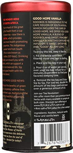 The Republic of Tea The Republic of Tea - Good Hope Vanilla Herbal Red Tea, Naturally Caffeine-Free African Rooibus - 36 Tea Bags