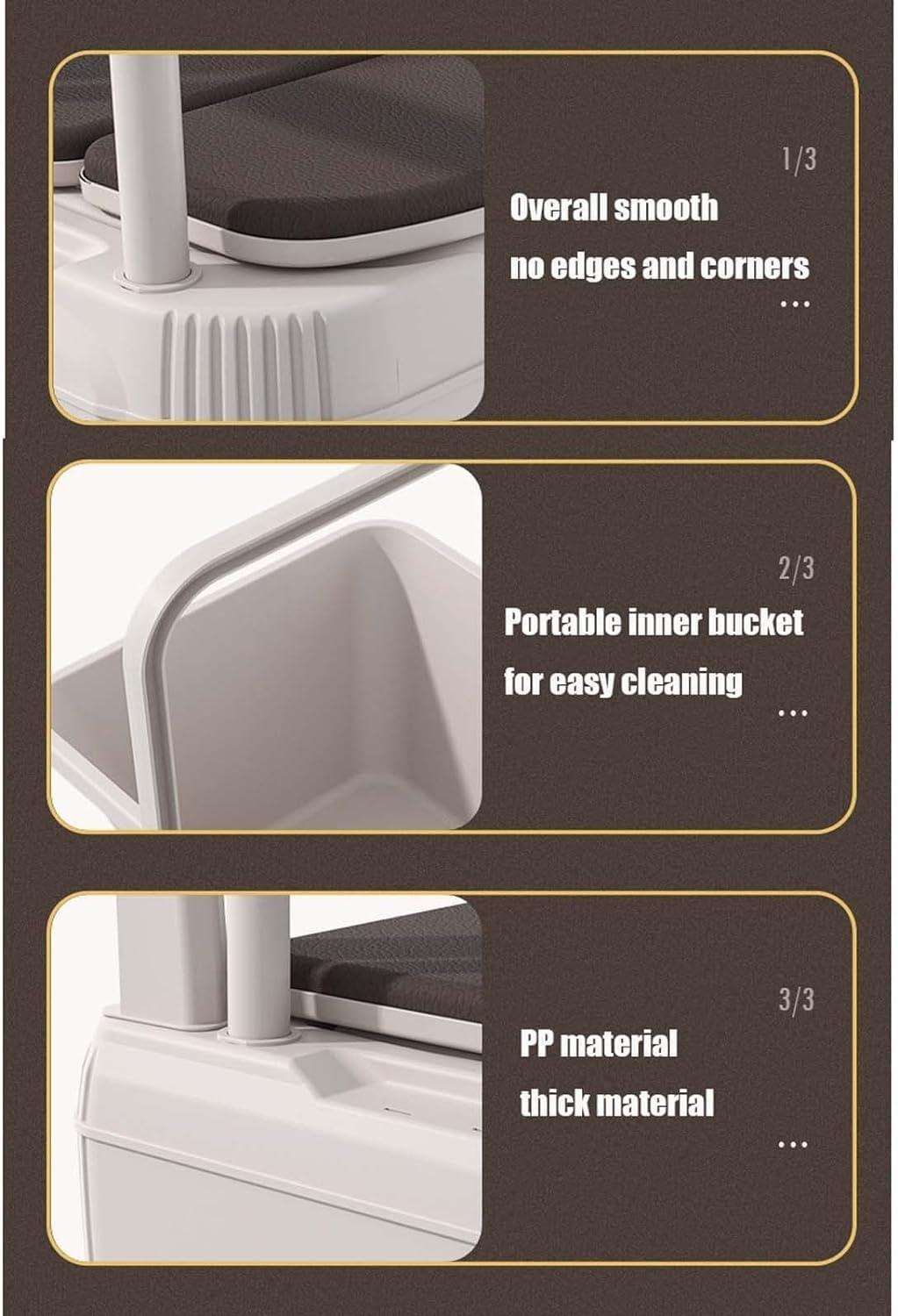 UNbit UNbit Commode Toilet Chair Bedside Toilet Household Movable Toilet with Armrests, Adjustable Bedside Commode Chair,for Seniors, Handicap,Disabled and Pregnant WEWYQSJXBXF-4328(Color:A,Size:)