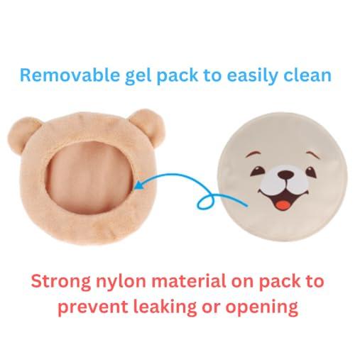FOMI FOMI Ultra Strong Kids Hot Cold Ice Packs | 4 Pack | Soft Colorful Sleeves | Animal Designed Children Gel Bead Wrap | Pain Relief for Kids Boo Boos, Fever, Headaches | Strap to Hold in Place