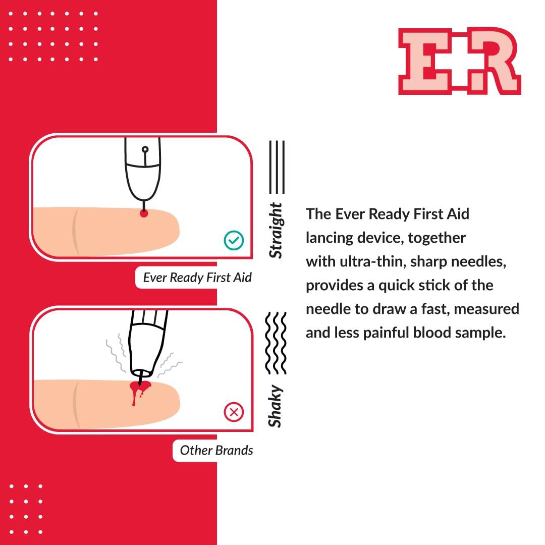 Ever Ready First Aid Ever Ready First Aid Lancing Device with 100 30 Gauge Twist Lancets for Blood Sugar Testing