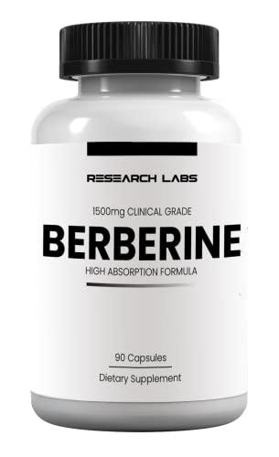 Research Labs Research Labs 1500mg Clinical Grade Berberine High Absorption Formula & BerberQuil™ Support. 90 Total Capsules