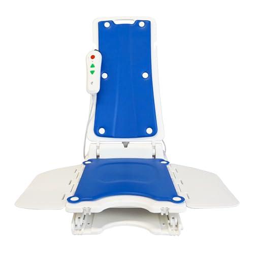 Mobile Stairlift.com Mobile Patientlift Bridge Bath Lift Chair- Electric Powered Whisper Quiet Adaptive Medical Bathroom Shower Chair for Bathtubs and Bathing Bench Aid for Seniors, Disabled and Elderly