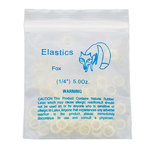 N\\C Dental Orthodontic Elastics Rubber Latex Bands Ties Braces 5.0oz Zoo Pack 10Packs 1000Pcs (Fox 1/4" 5.0oz)