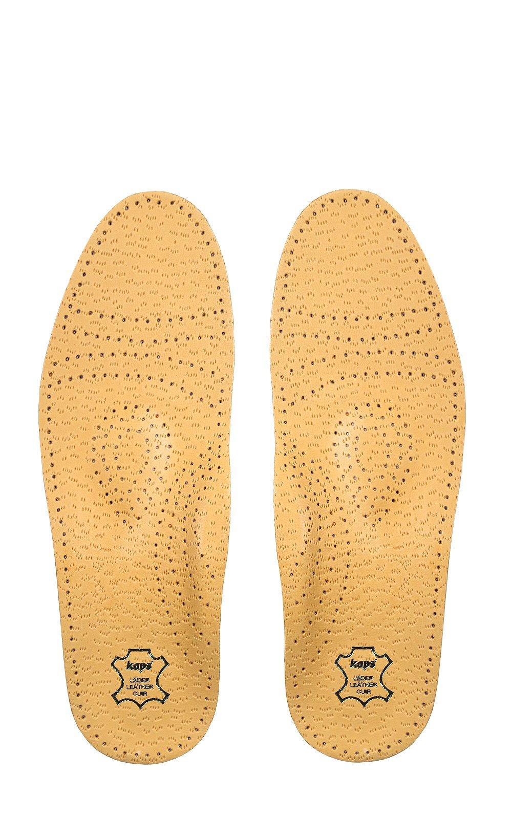 Kaps Orthotic Leather Insoles for Flat Feet and Plantar Fasciitis with Arch Support, Men and Women, Kaps Relax (Men 11 US / 44 EUR)