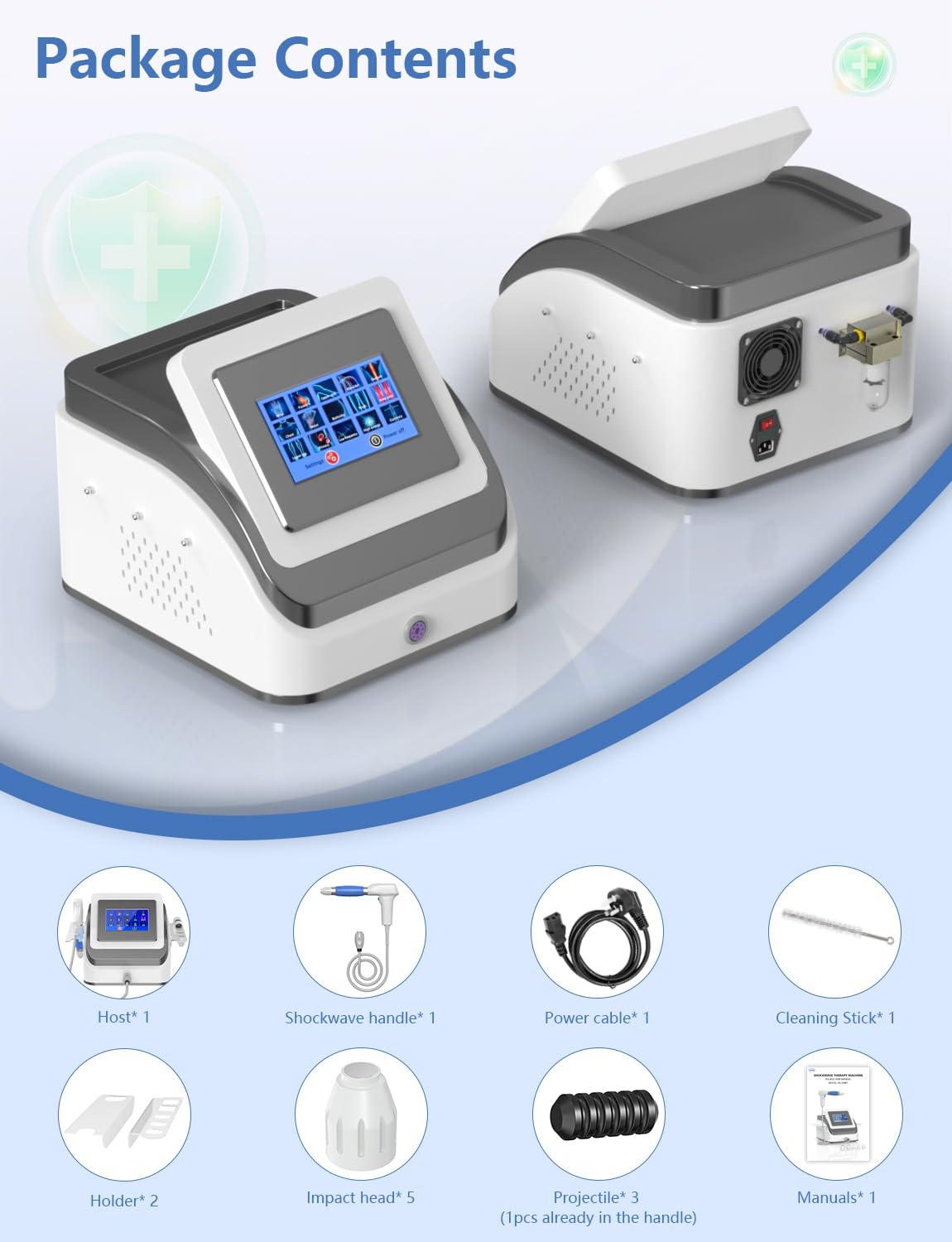 SHEYERA SHEYERA Shockwave Therapy Machine Extracorporeal Physical Therapy,Relieve Body Muscle Pain Massager 8Bar for Back Shoulder Foot,Painless,Non-Invasive,No Side Effects, DR-88