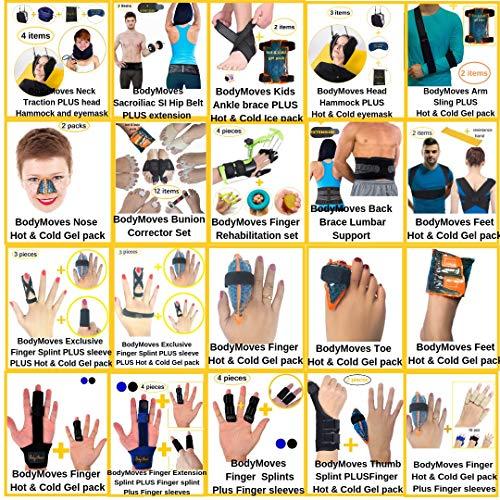 BodyMoves BodyMoves Finger Splint plus sleeve plus finger Hot and Cold Pack (3 pc set, Midnight Black)