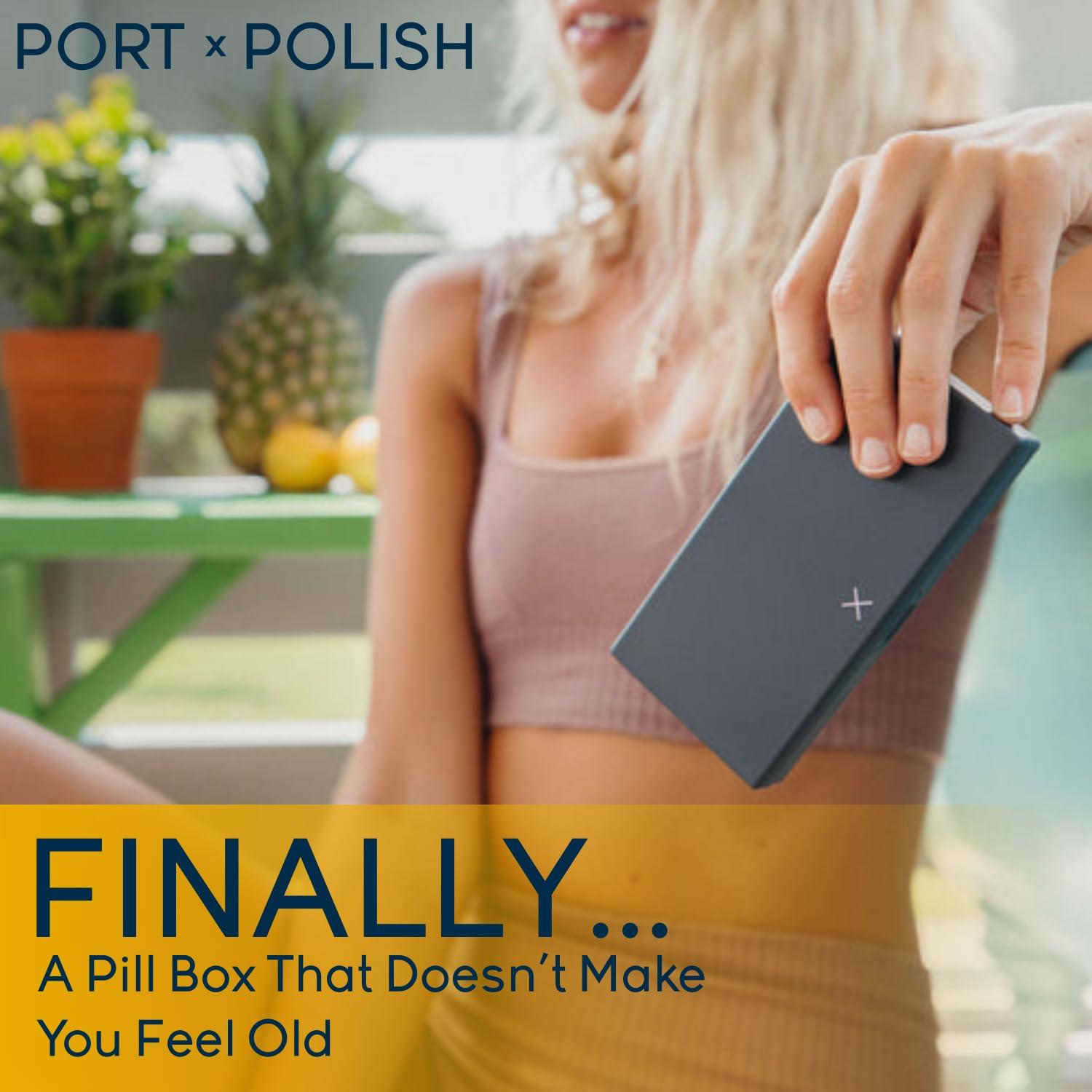 PORT X POLISH PORT X POLISH Designer Weekly Pill Box Organizer (Single 1X Daily, Lilac) | Compact, Stylish 7-Day Vitamin Supplement Case | Cute Portable Mini Travel Medicine Carrier | BPA-Free Pillbox Caddy