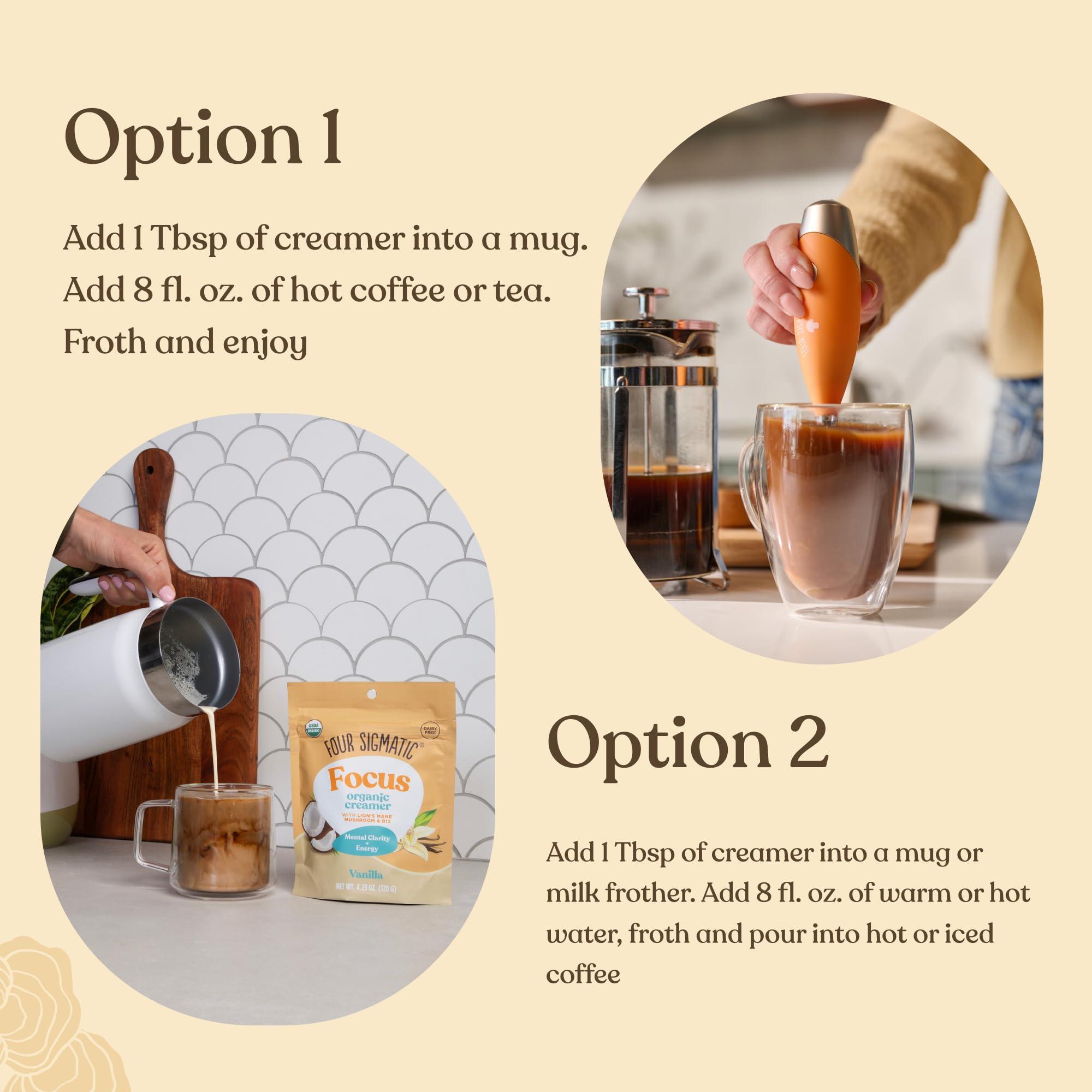 Four Sigmatic Four Sigmatic Think Vanilla Coconut Coffee Creamer | Organic Non Dairy Coffee Creamer with Lions Mane and L-theanine | Vanilla, 4.23 oz