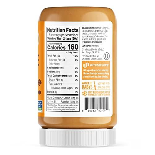 NuttZo NuttZo Special Edition Pumpkin Spice - 7 Nut and Seed Butter | cashews, almonds, Brazil nuts, flax seeds, chia seeds, pumpkin seeds & hazelnuts |5 g of Protein, 16 oz Jar
