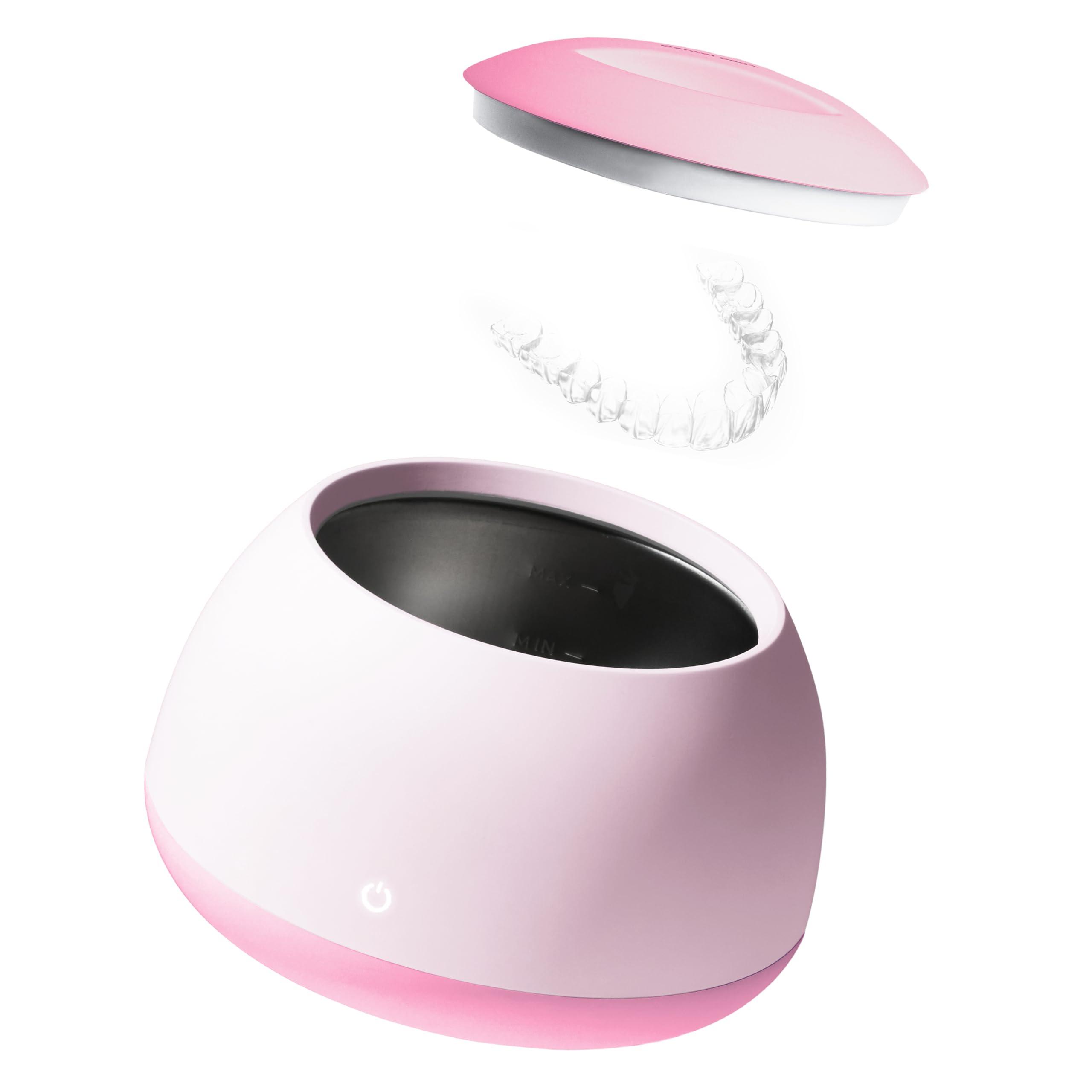 Zima Dental Zima Dental Pod | Rose Pink | Ultrasonic Retainer Cleaner Machine | Aligner, Nightguard, Mouth Guard, Denture Cleaner | Oral Dental Care FSA HSA Approved