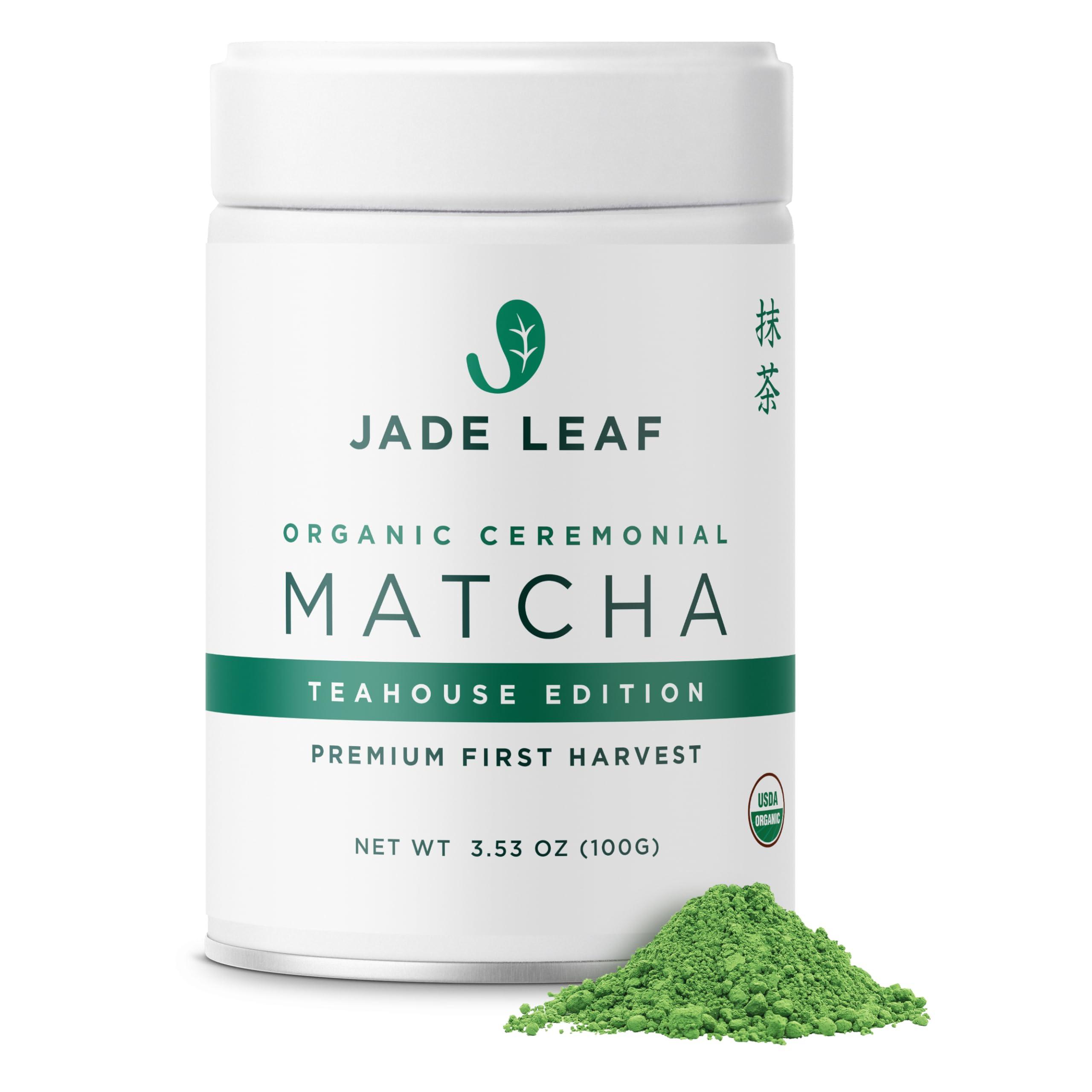 Jade Leaf Matcha Jade Leaf Matcha Organic Ceremonial Grade Matcha Green Tea Powder - Authentic Japanese Origin - Teahouse Edition Premium First Harvest (3.53 Ounce)
