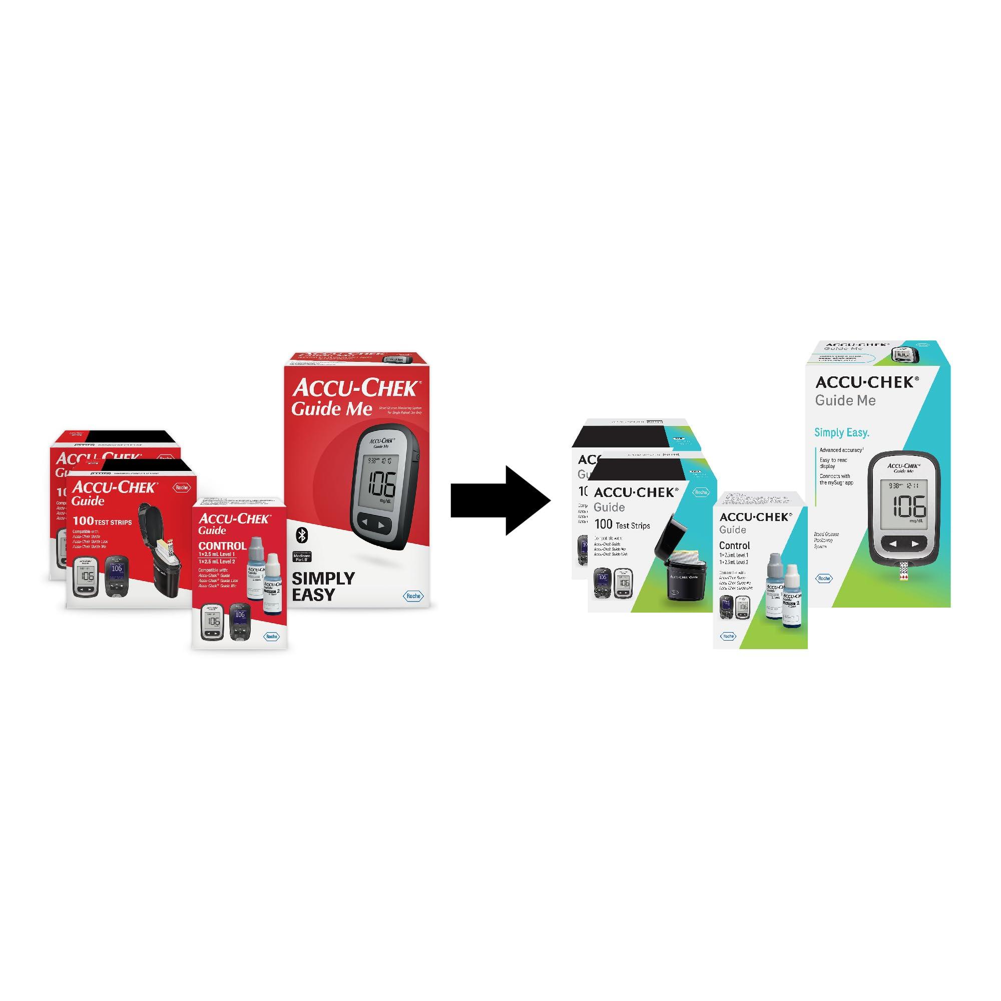 Accu-Chek Accu-Chek Guide Me Glucose Monitor Kit for Diabetic Blood Sugar Testing: Guide Me Meter, 200 Guide Test Strips, and Control Solution