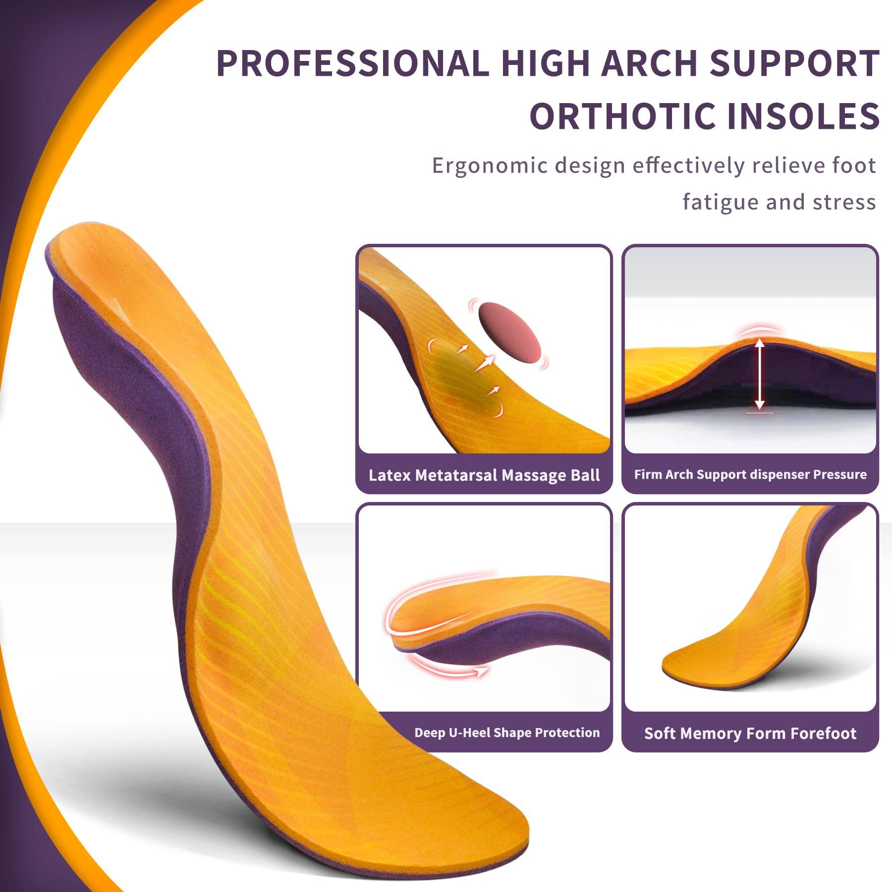 DynWalker Plantar Fasciitis Insoles, DynWalker High Arch Insoles,for Flat Feet, Achilles Tendonitis,O-Legs,overpronation,Foot Pain, XXL