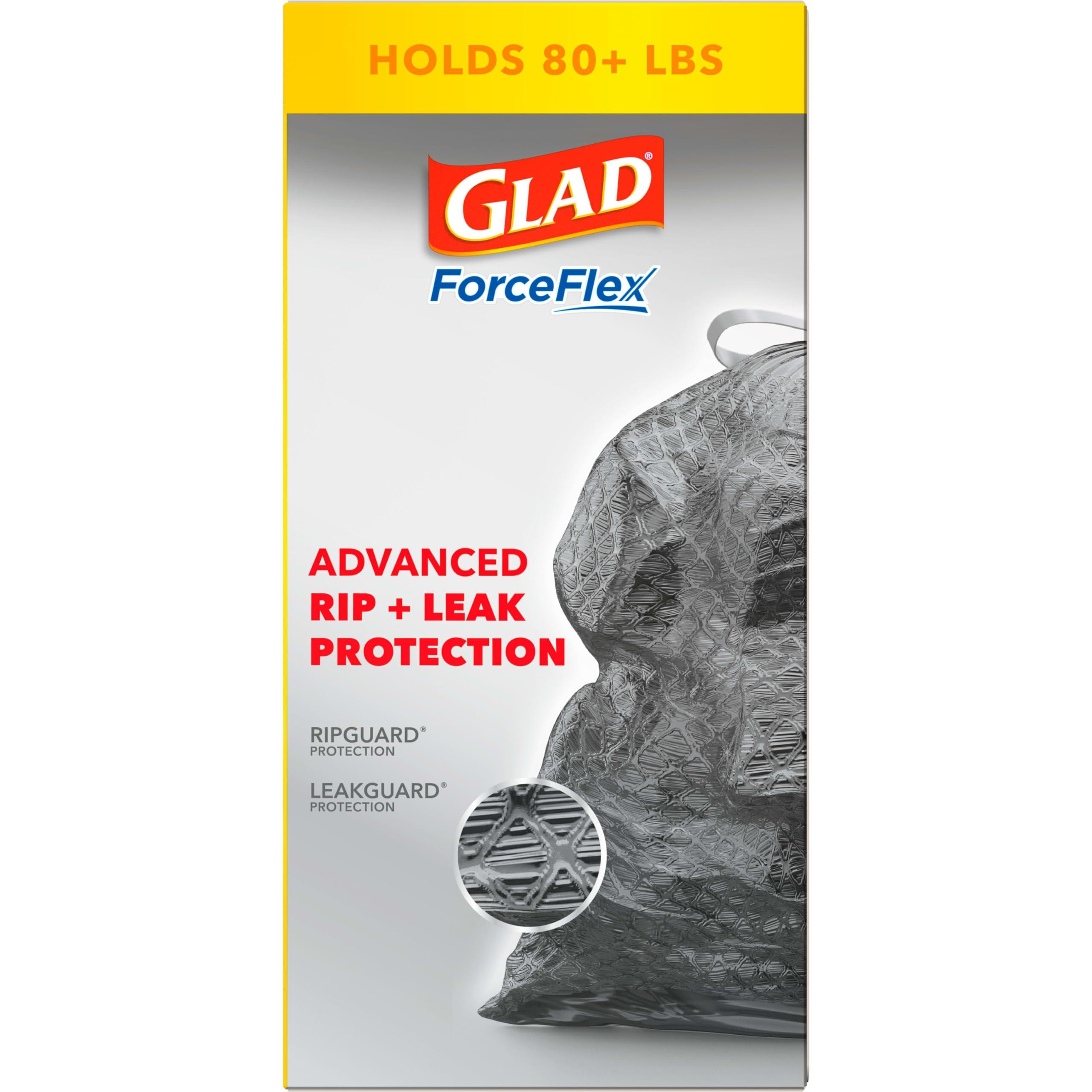 Glad Glad Trash Bags, ForceFlex Drawstring Large Garbage Bags, 30 Gal, Pine-Sol Original Scent, 25 Ct, Pack May Vary