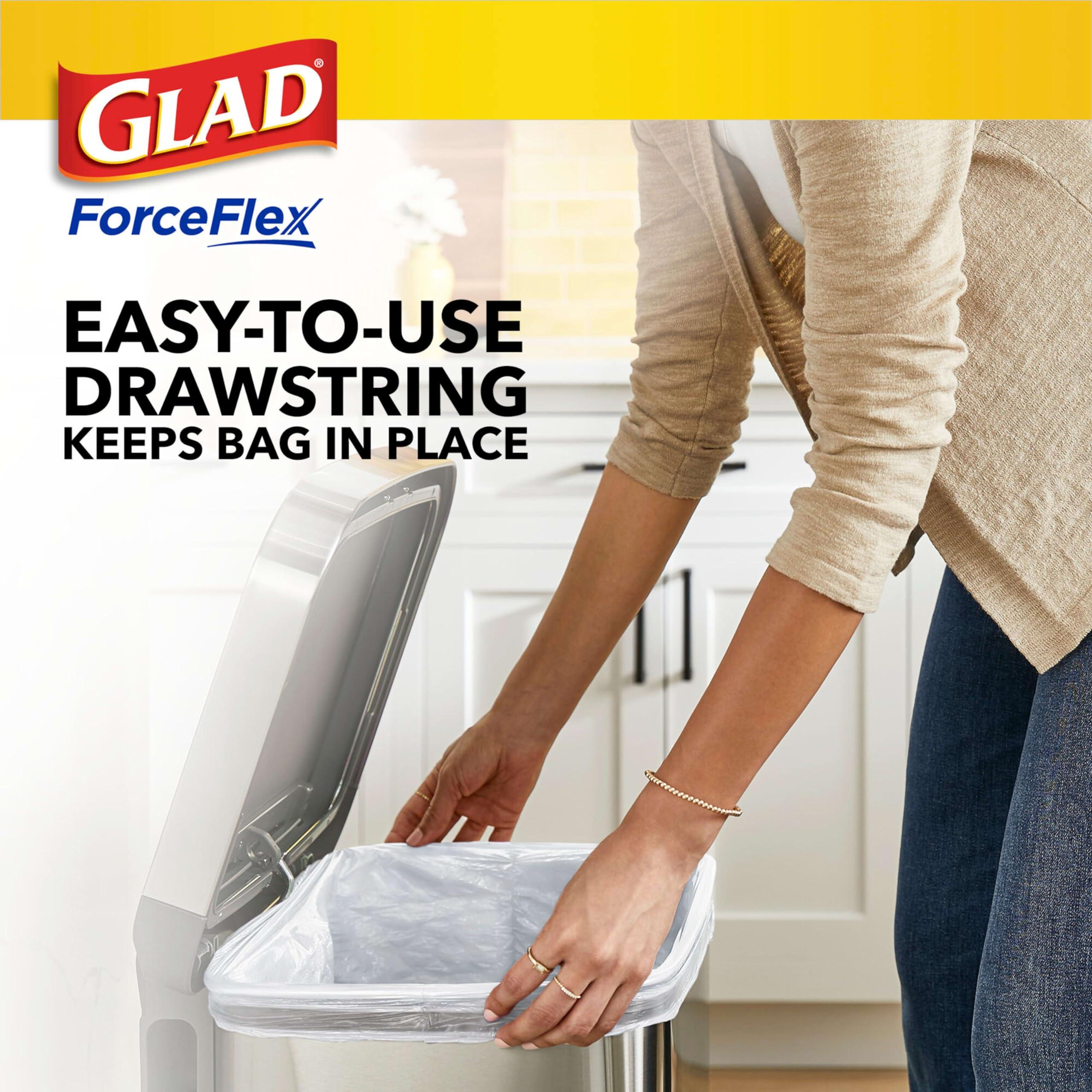 Glad Glad ForceFlex Tall Kitchen Drawstring Trash Bags, 13 Gal, Pine-Sol, 40 Ct (Package May Vary)