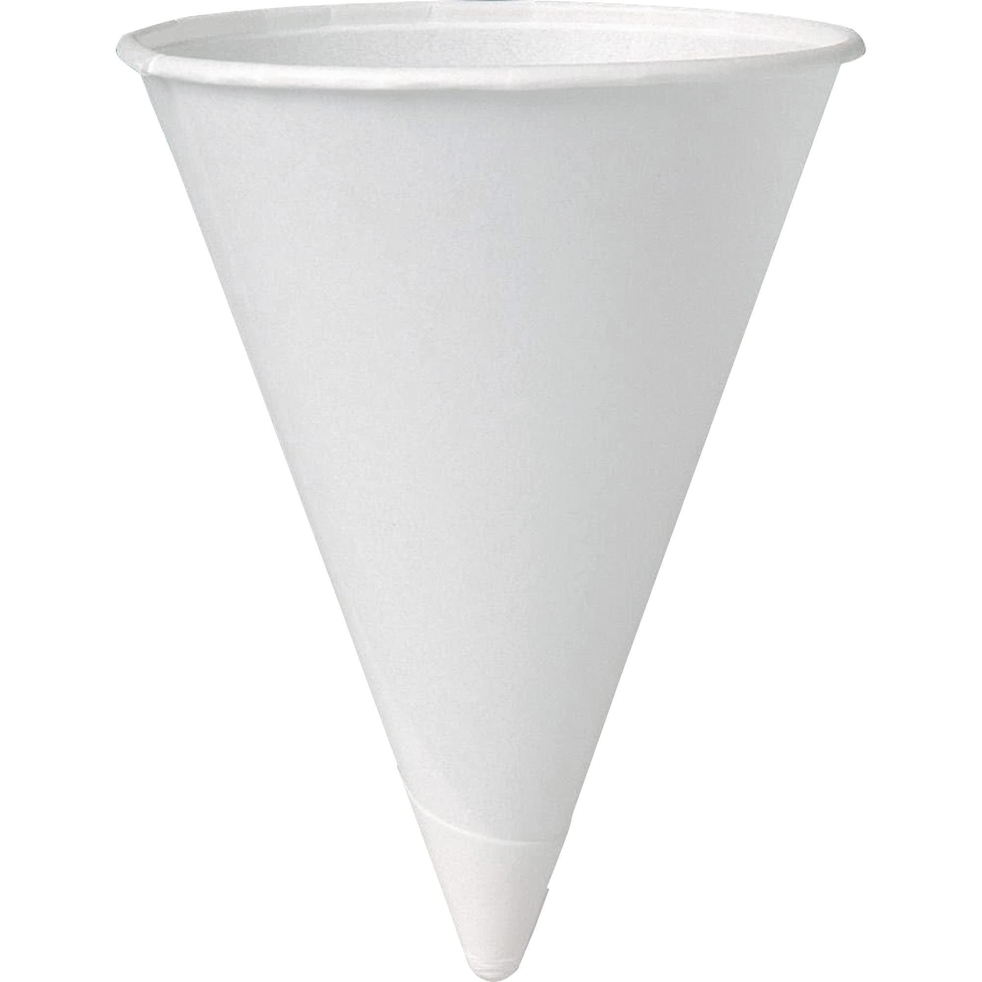 SOLO Solo® Paper Cone Water Cups, White, 4 Oz, Case of 5,000