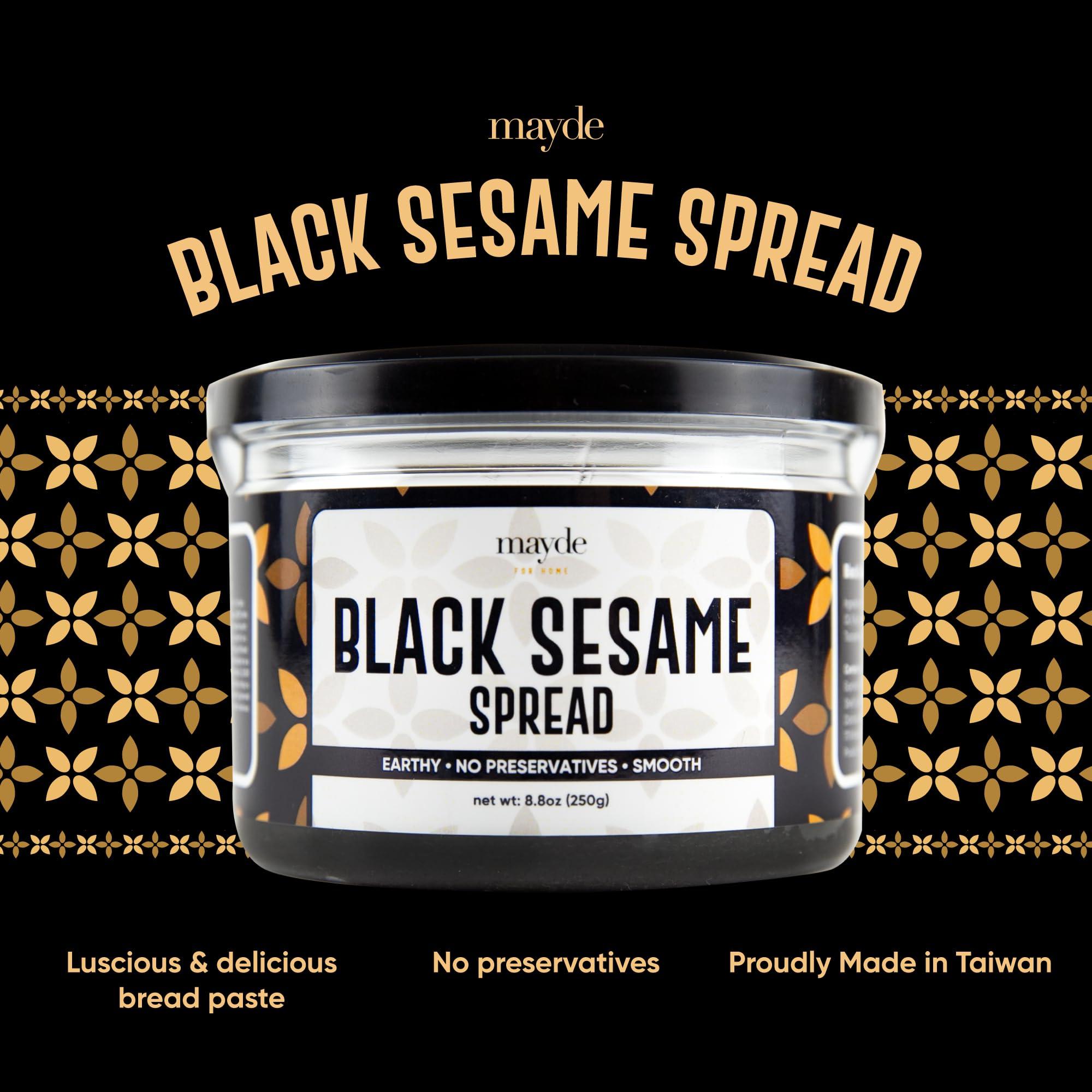 Mayde Mayde Black Sesame Paste Spread, Premium Ground Black Sesame Jam (8.8 oz, Black Sesame)