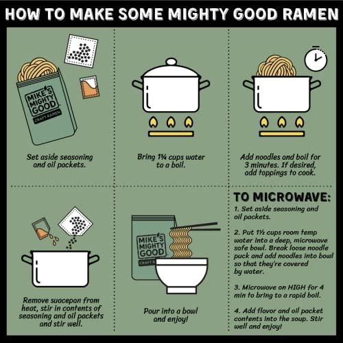 Mike's Mighty Good Mike's Mighty Good Vegetarian Miso Soup - Instant Ramen Noodles - Organic and Non-GMO Instant Noodles - Miso Ramen - Vegan Ramen Soup - 2.1 Ounces - 7 Pillow Packs
