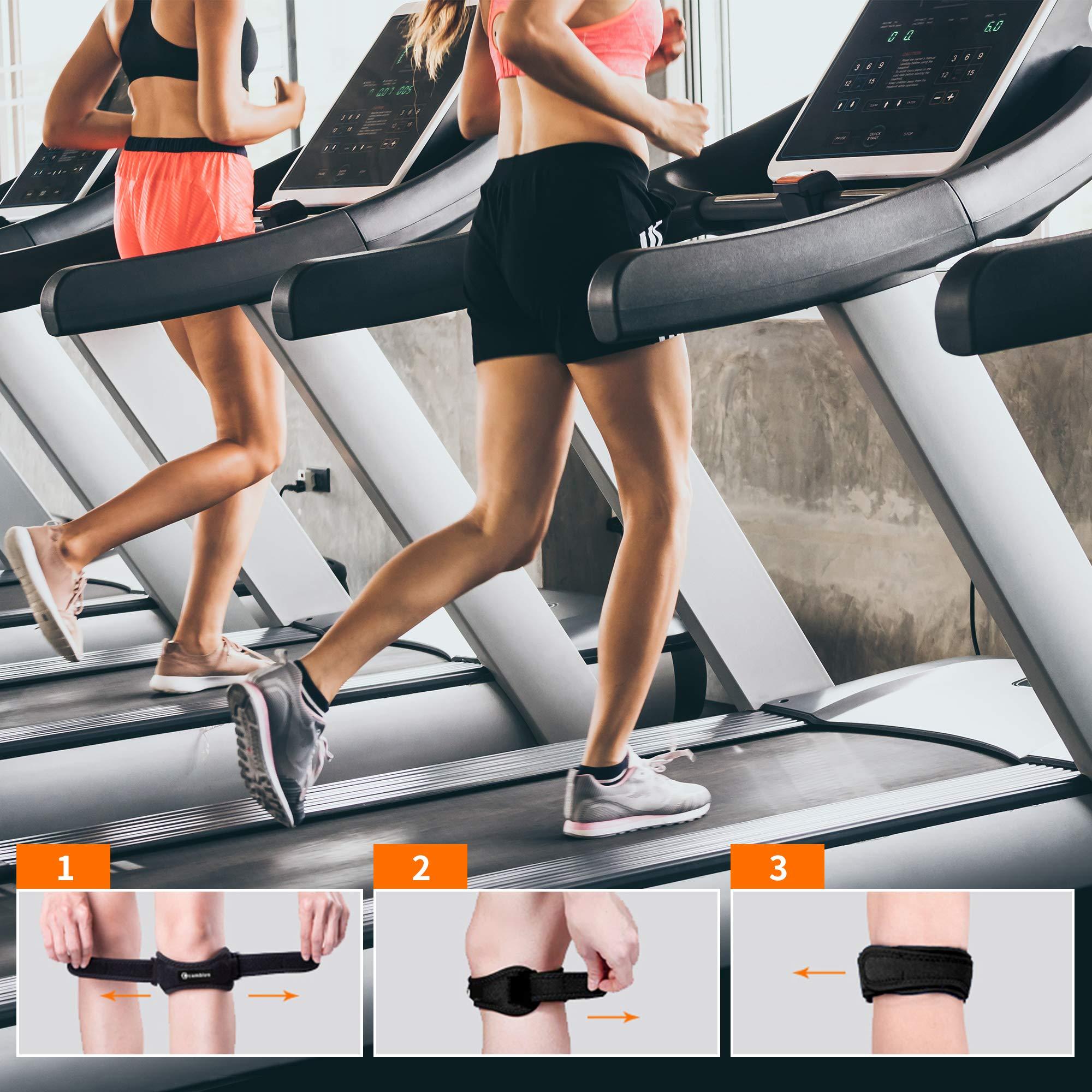 CAMBIVO CAMBIVO Patella Tendon Knee Strap 2 Pack, Adjustable Knee Braces for Knee Pain, Knee Support Band for Running, Hiking, Volleyball, Jumpers Knee, Tennis, Tendonitis (Light Blue