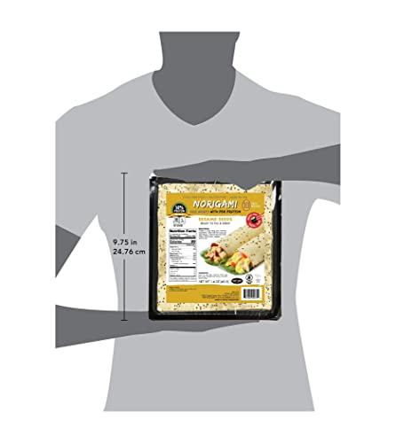 Norigami Norigami Egg Wraps with Pea Protein – Sesame Seeds. High Protein, Low Carb, Vegetarian. Thin Healthy Wraps -Certified Kosher, Non-GMO, Gluten Free -NOW Featuring 10 Wraps in a bag.