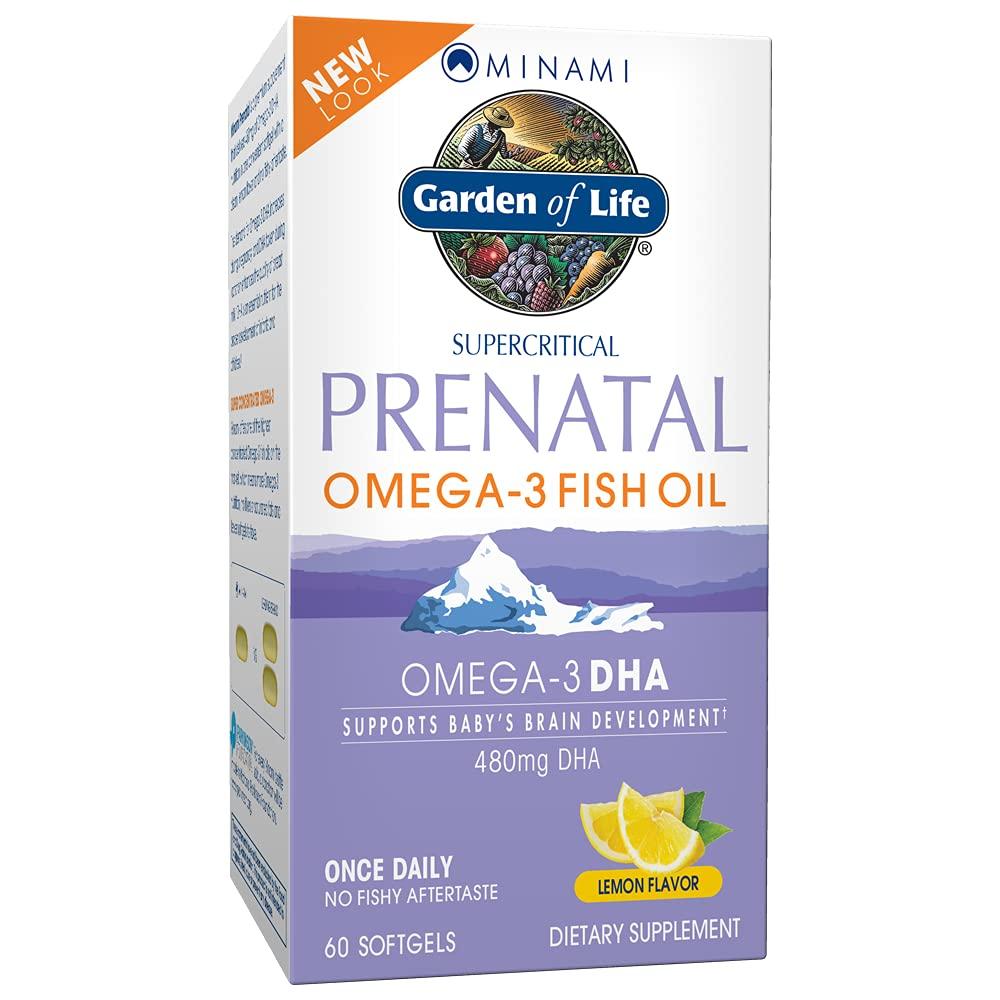 Garden of Life Garden of Life Organics Womens Prenatal Multivitamin with Vitamin D3 & Prenatal DHA Omega 3 Fish Oil - Minami Natural Prenatal, 60 Softgels