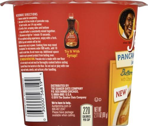 Aunt Jemima Aunt Jemima Buttermilk Maple Pancake Cup, (12 Pack) Packaging May Vary)