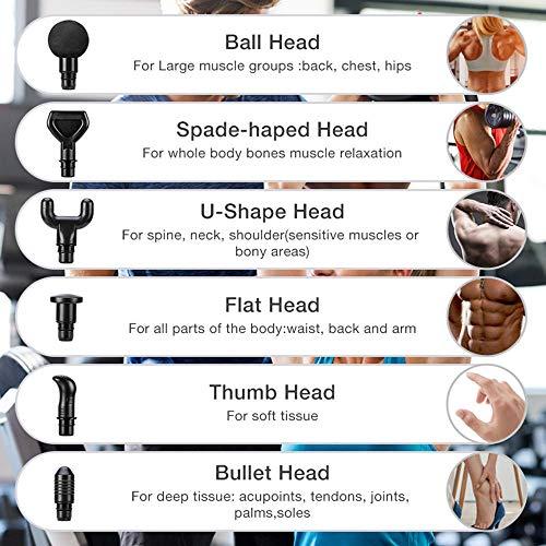 KDFJ KDFJ 30 Gears LCD Touch Screen High Frequency Massage Gun Muscle Relax Body Relaxation Electric Massager with Portable Bag 6 Heads-30 Gears-Silver