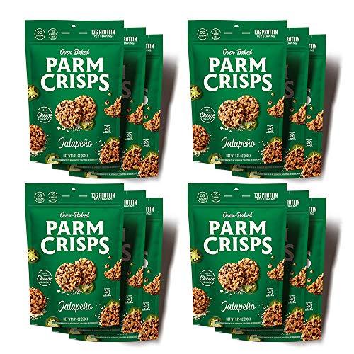 Parmcrisps ParmCrisps – Jalapeno Cheese Parm Crisps, Made Simply with 100% REAL Cheese | Healthy Keto Snacks, Low Carb, High Protein, Gluten Free, Oven Baked, Keto-Friendly | 1.75 Oz (Pack of 12)