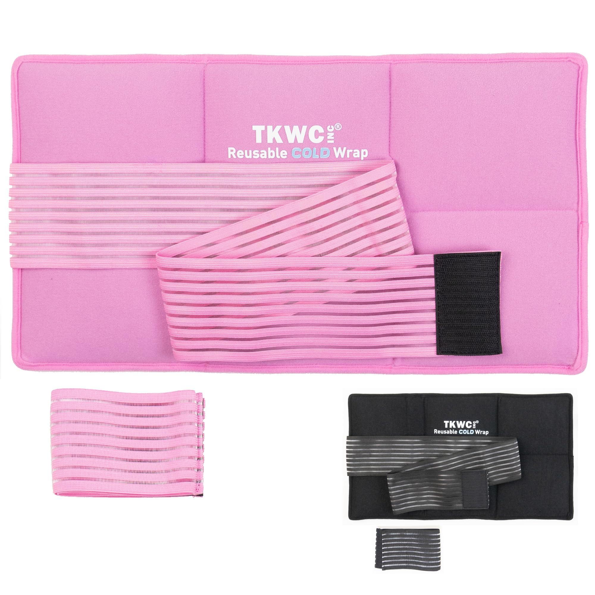 TKWC INC Flexible Reuseable Gel Ice Pack Cold Wrap (Oversize 17.5\" x 9.5\") Ice Packs for Injuries, Back Pain Relief, Knee Ice Pack Wrap, Surgery Recovery, Ankle Ice Pack, Shoulder Cold Wrap (Pink) by TKWC INC