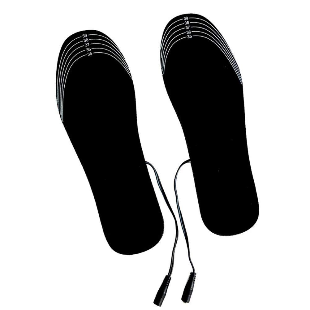 apptanna USB Heating Insole Electric Heating Foot Warming Insole Washable Cutable Size Insole Winter Outdoor Warm Insole (Black, 41-45 Yards)