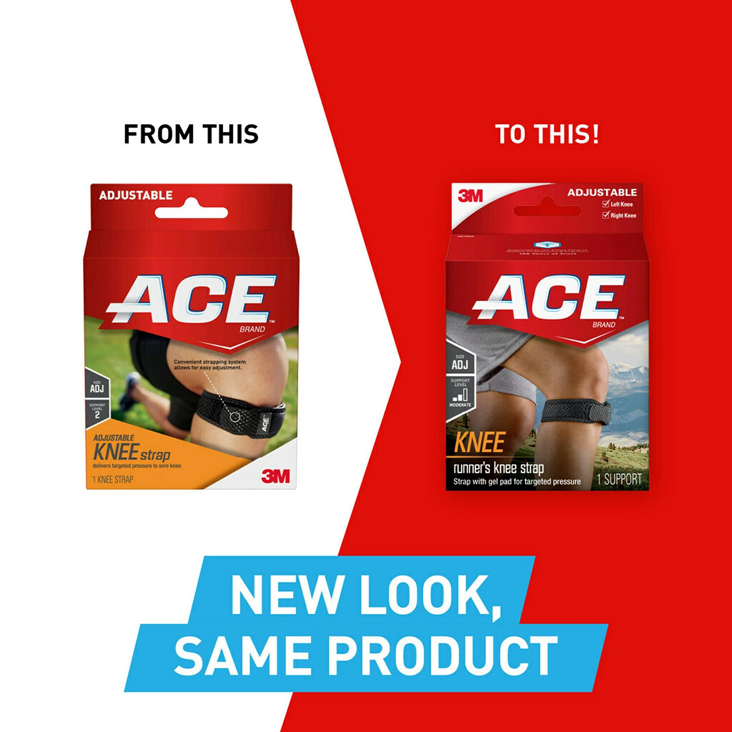 ACE ACE Brand Knee Strap, Adjustable, Black, 1/Pack (Pack of 2)