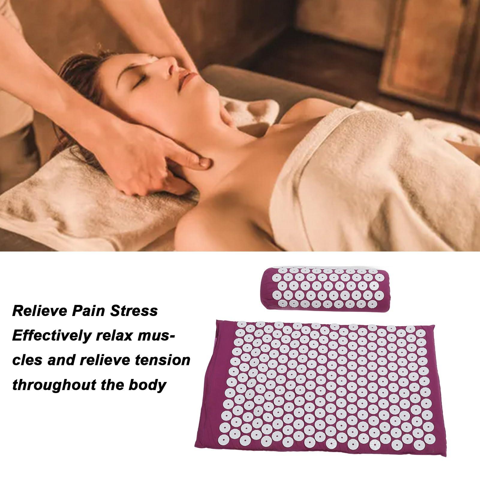 Yosoo Acupressure Mat Pillow Set Acupressure Pillow Muscle Relaxation Acupressure Mat Acupressure Massage Pad Acupressure Mat Pillow Set for Muscle Relaxation and Stress Reduction