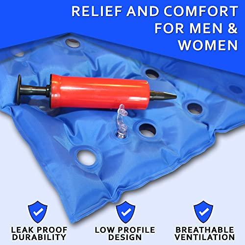 EverRelief EverRelief Inflatable Seat Cushion - Travel Seat Cushion for Wheelchair, Airplane, Car, Office, Stadium Seating- Adjustable Air Pressure Pillow for Sitting Pain Free