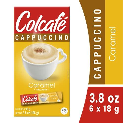 COLCAFE Colcafé Caramel Cappuccino Instant Mix | Convenient & Portable Packs | 100% Colombian Coffee | Make Hot or Cold | 6 Count (Pack of 2)