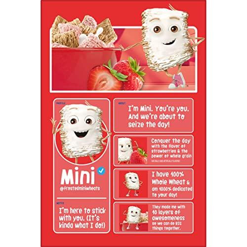 Frosted Mini-Wheats Kellogg's Frosted Mini Wheats Breakfast Cereal, Fiber Cereal, Kids Snacks, Strawberry, 14.3oz Box (1 Box)