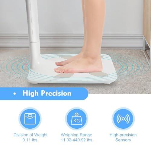 WETUSSEX Professional Digital Physicians Scale, 440lbs/200kg 80-195CM Height and Weight Scale Multifunctional Medical Measurement Scale Height and Body Fat Analyzer BMI Measuring Tool
