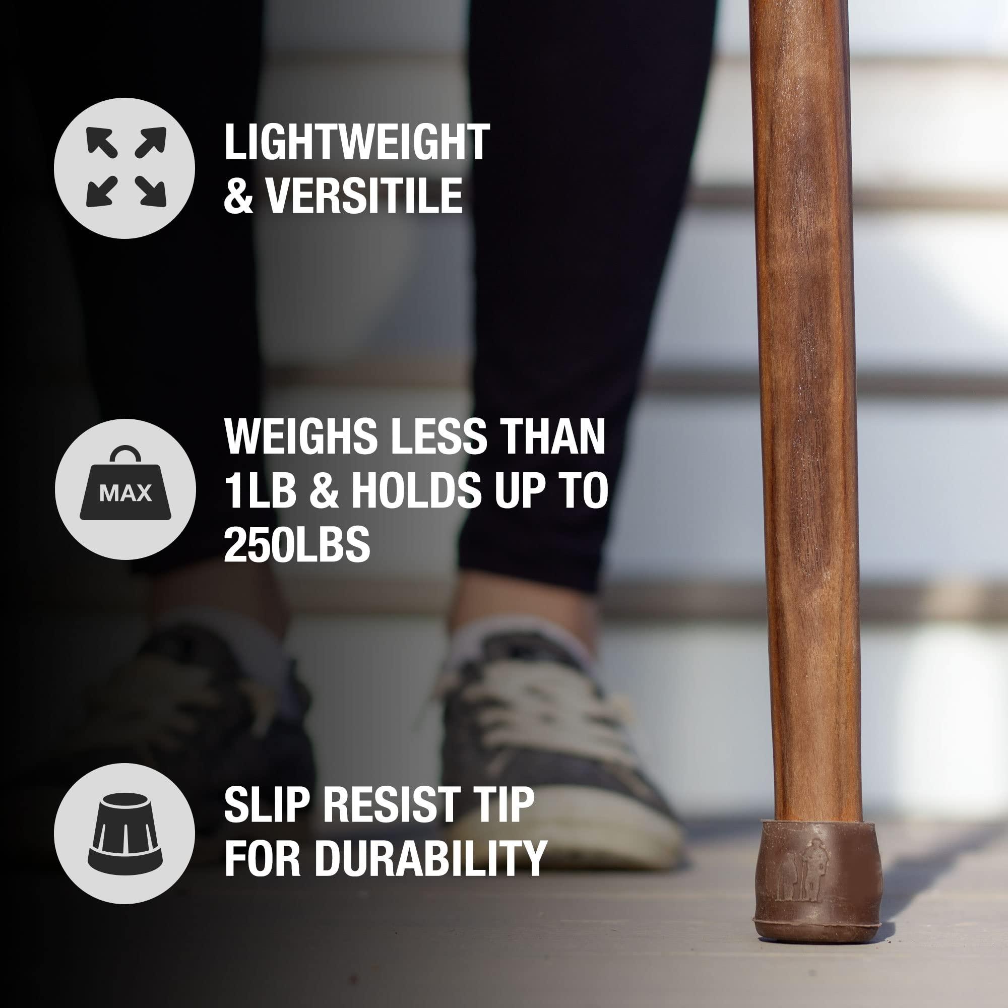 Brazos Brazos Handcrafted Wood Walking Cane, Twisted Walnut, Derby Style Handle, for Men & Women, Made in the USA, 34\"