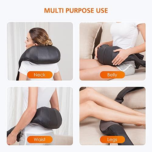 Snailax Snailax Shiatsu Neck and Shoulder Massager - Back Massager with Heat, Deep Kneading Electric Massage Pillow for Neck, Back, Shoulder,Foot,Body Mini Massage Gun
