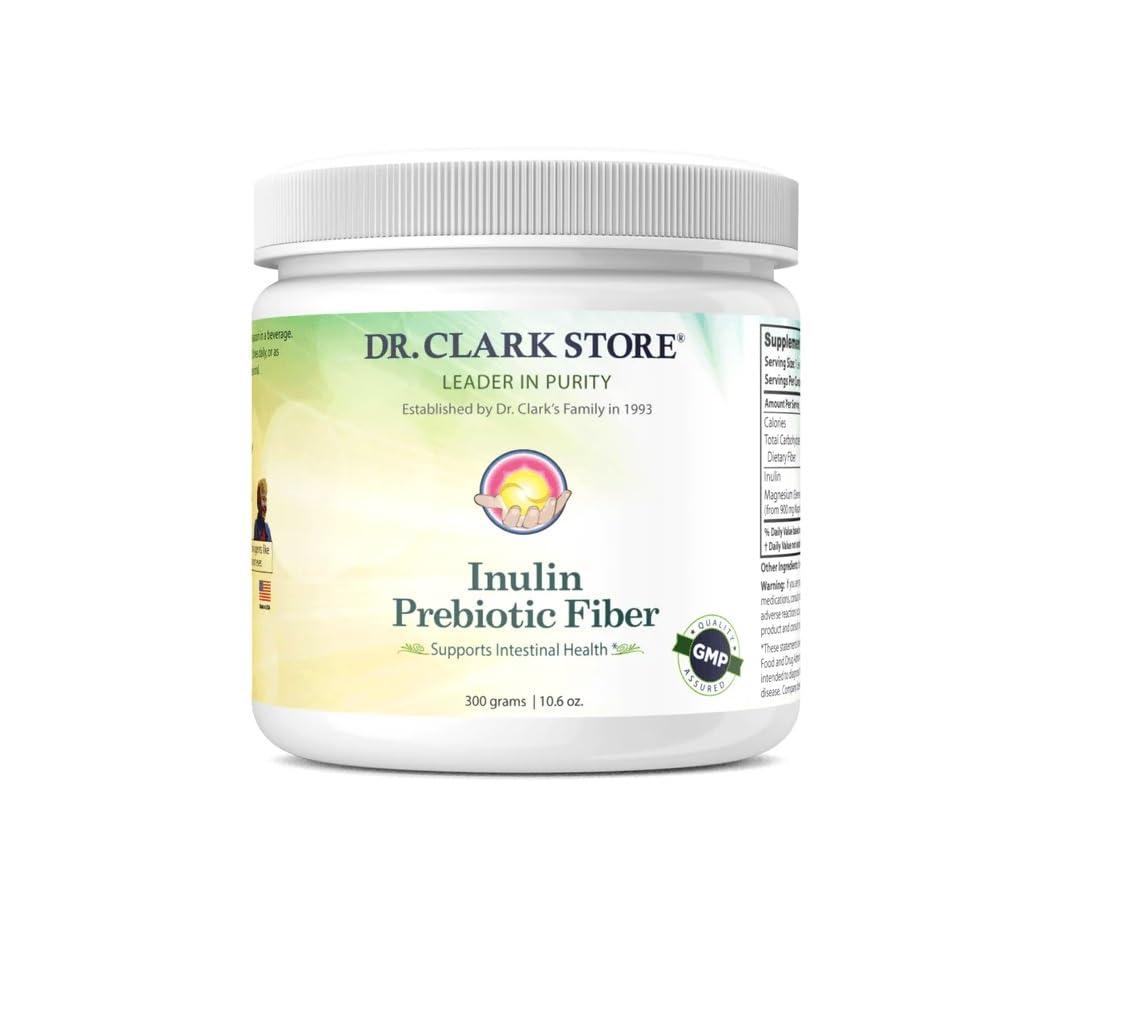 Dr Clark Store Dr. Clark Inulin Powder (FOS)  Prebiotic Soluble Fiber for Gut Health, 300g  Supports Digestive Health & Regularity