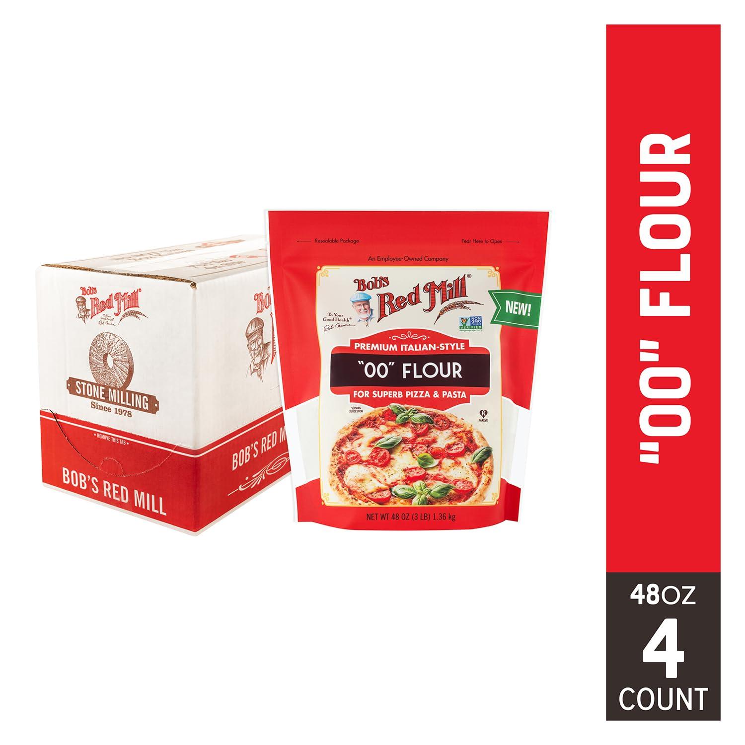 Bob\'s Red Mill Bob\'s Red Mill 00 Pizza Flour, Premium Italian Style - 3 Pound (Pack of 4) - Pizza and Pasta Flour, Kosher, Non-GMO