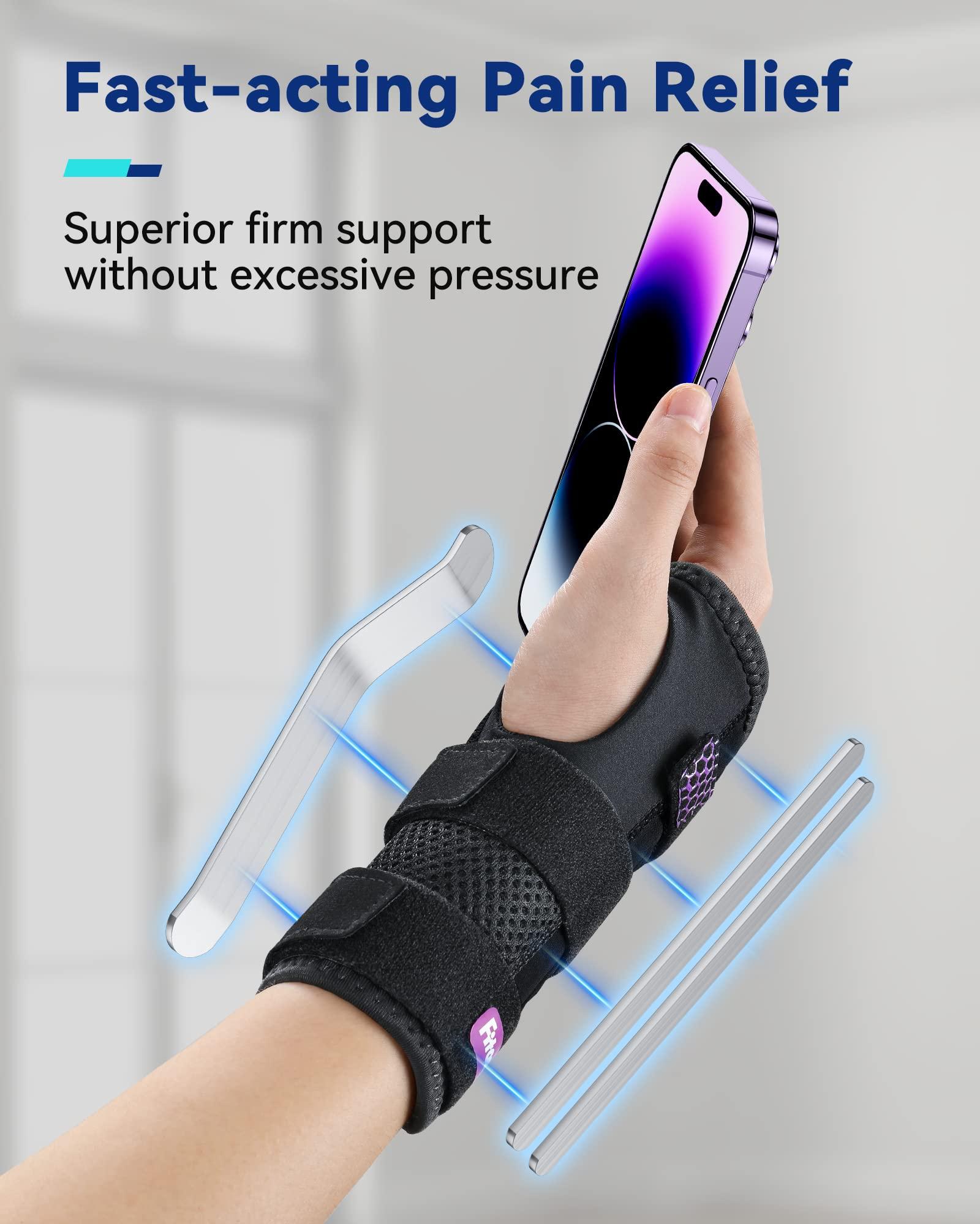 Fitomo Fitomo Carpal Tunnel Wrist Brace Night Support with 3 Metal Splints for Sleeping and Soft Thumb Opening, Adjustable Wrist Support Hand Brace for Tendonitis Arthritis Sprains, 1 Unit, Right Hand