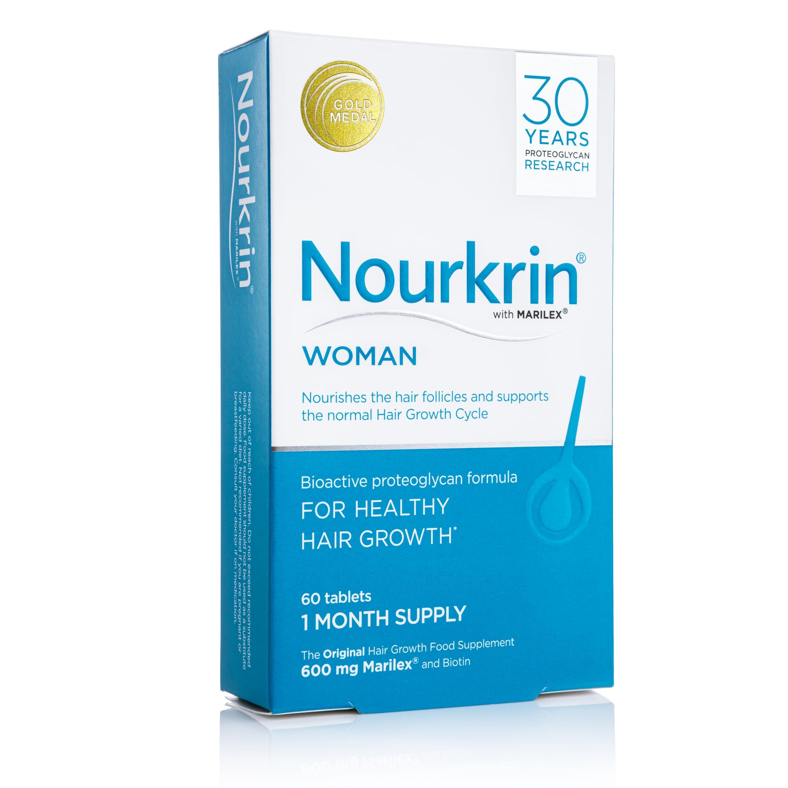 Nourkrin Nourkrin Woman for Healthy Hair Growth food supplement with Marilex, biotin and silica 60 tablet pack (1 month supply)