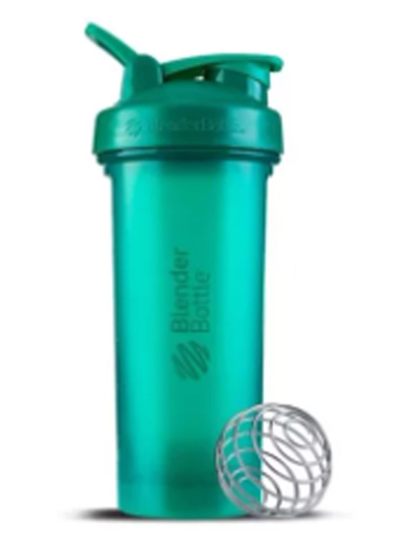 BlenderBottle BlenderBottle Shaker Bottle with Pill Organizer and Storage for Protein Powder, ProStak System, 22-Ounce, Teal