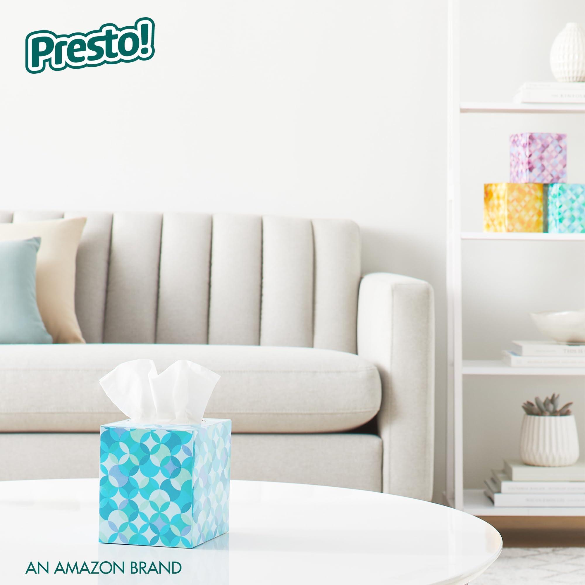 Presto! Amazon Brand - Presto! Ultra-Soft 3-Ply Premium Facial Tissues, 1188 Count (18 Packs of 66), (Packaging May Vary)