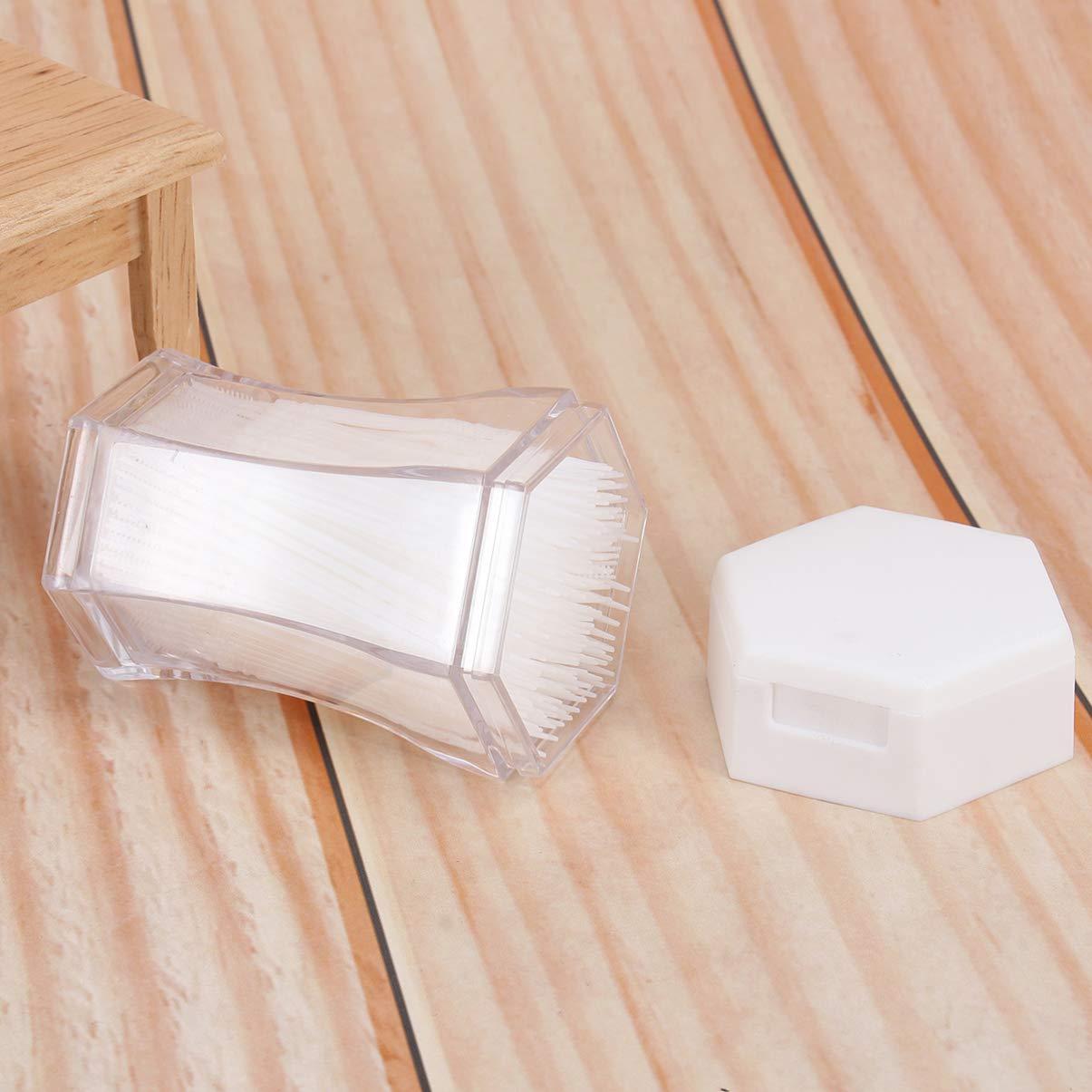 EXCEART Exceart 200Pcs Plastic Toothpick Double-Head Dental Toothpicks Oral Sticks Interdental Picks Brush Interdental Floss Cleaners for Household (White)