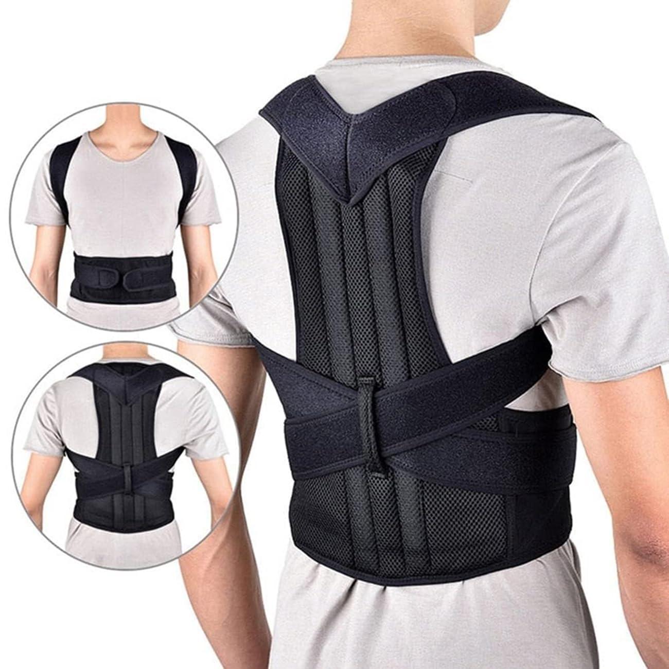 PROHEL Posture Corrector for Women & Men, Plus Size Back Straightener, Adjustable Breathable Back Support Brace Improves Posture for Shoulder & Back Support, Providing Back Shoulder Pain Relief, Black (Small)