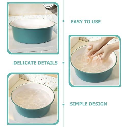 Housoutil Housoutil 2 Pcs Plastic Wash Basin Round Dish Pan Wash Tub Bathroom Water Tub Face Cleansing Basin for Home Kitchen and Camping M