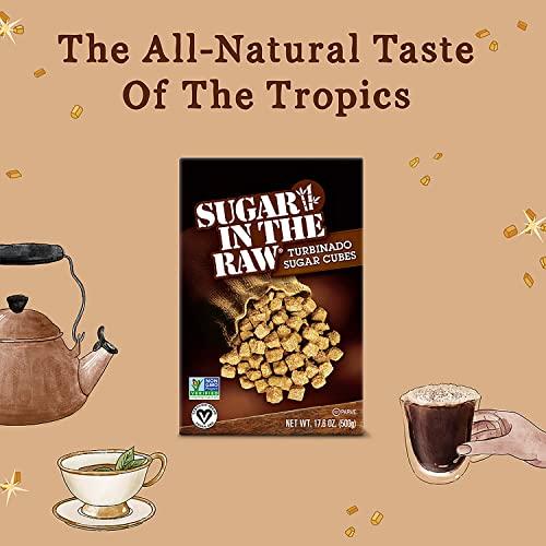 In The Raw Sugar In The Raw Granulated Turbinado Cane Sugar Cubes, No Added Flavors or erythritol, Pure Natural Sweetener, Hot & Cold Drinks, Coffee, Vegan, Gluten-Free, Non-GMO, 25 Counts (12-Pack)
